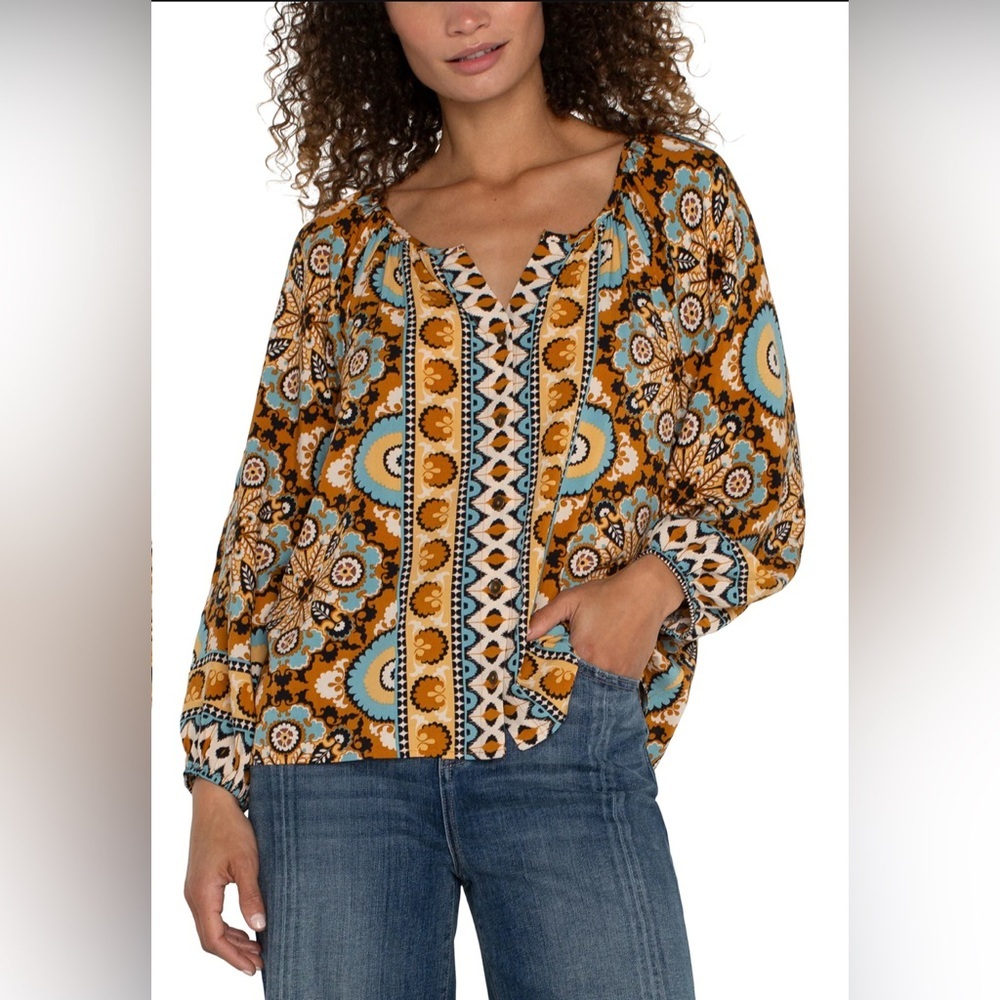 LIVERPOOL Ocean Jasper Blouse